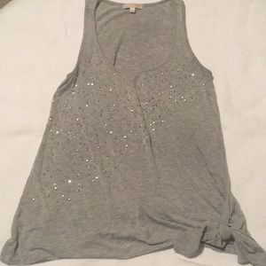 Grey Gianni Bini Tank Top with tie detail